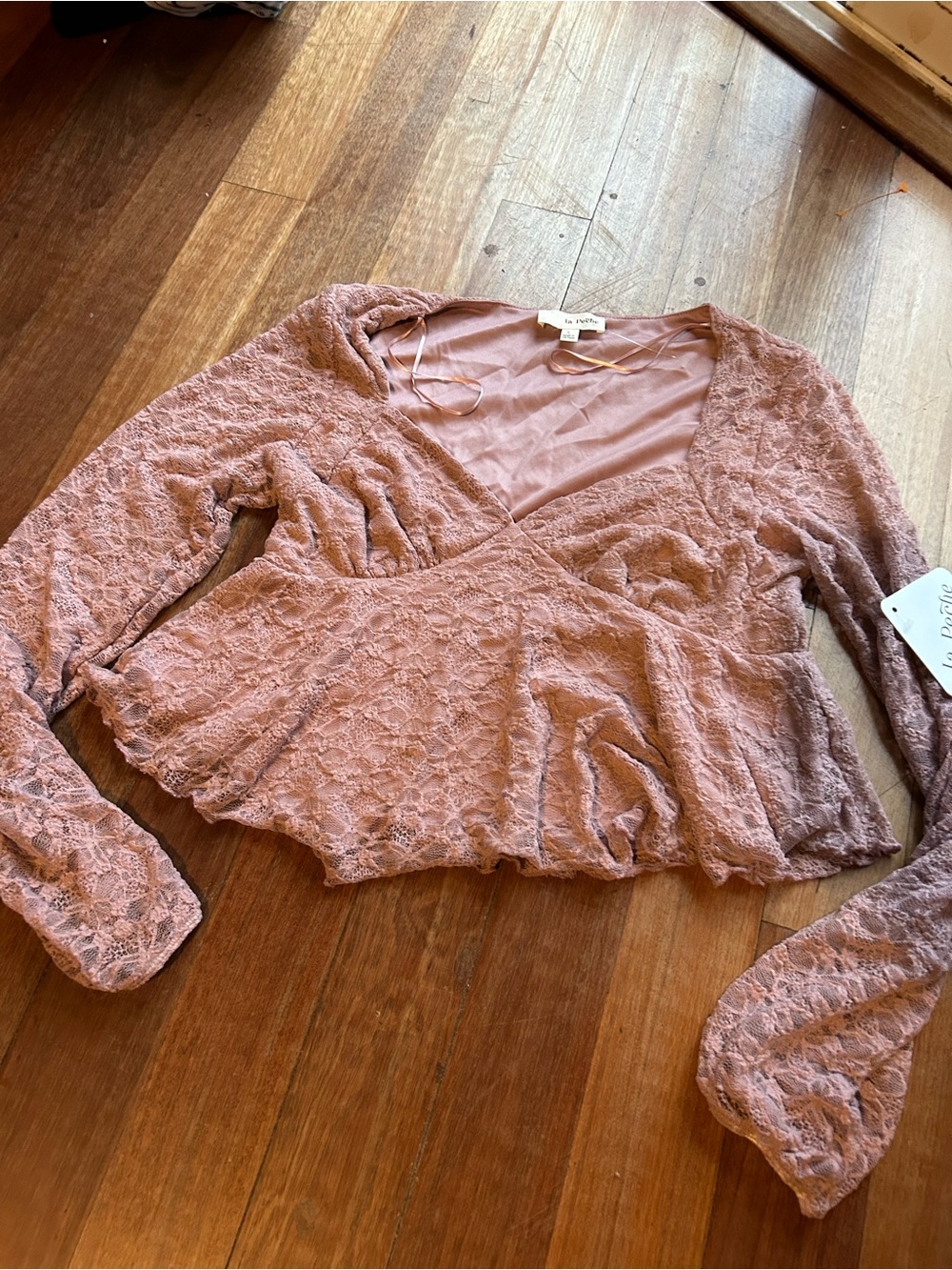 Lace Long-Sleeve Top NWT